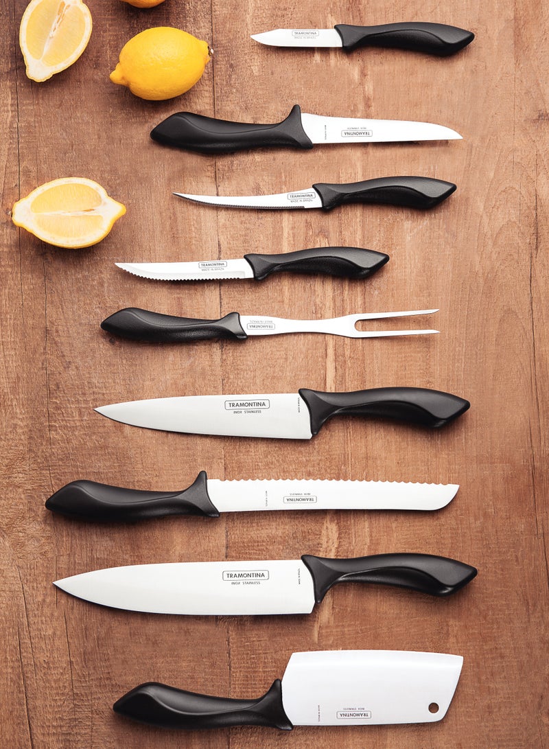 TRAMONTINA Since 1911, Made In Brazil - Affilata Carving Fork with Stainless Steel Blade and Black Polypropylene Handle  - Image 2