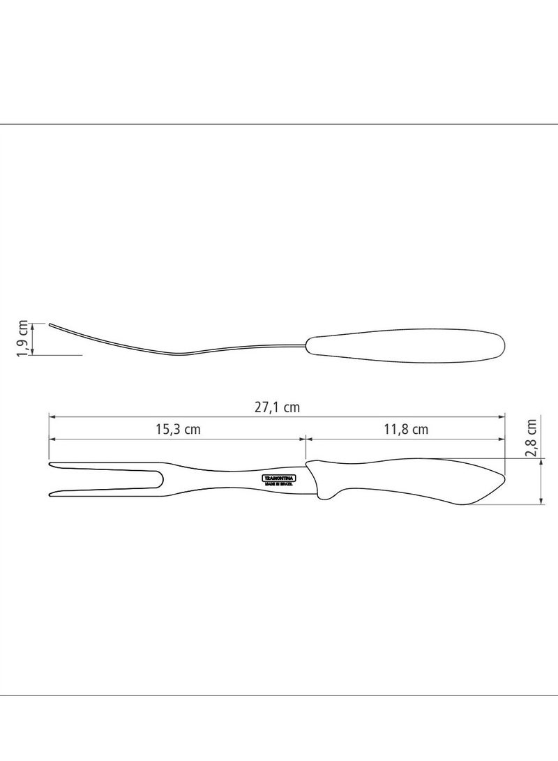 TRAMONTINA Since 1911, Made In Brazil - Affilata Carving Fork with Stainless Steel Blade and Black Polypropylene Handle  - Image 3