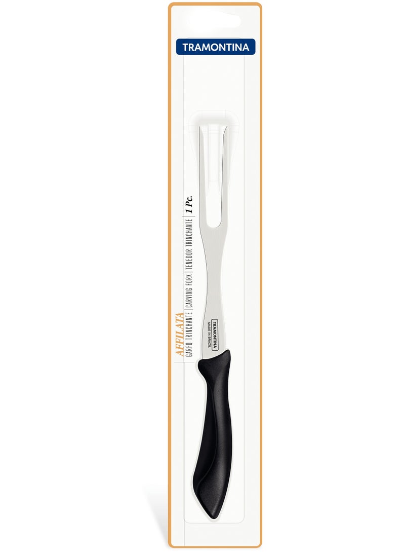 TRAMONTINA Since 1911, Made In Brazil - Affilata Carving Fork with Stainless Steel Blade and Black Polypropylene Handle  - Image 4