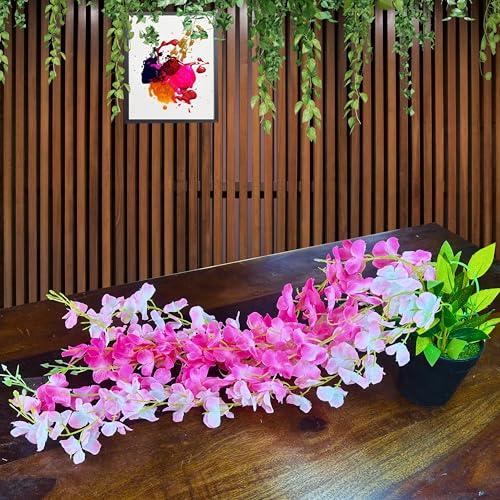 Tdas Plastic Artificial Flowers Plants With Pot Leaves Hanging Ivy Garlands Plant Greenery Vine Creeper Home Decor Door Wall Balcony Party Temple Festival Craft -1 Pcs (Multicolor) - Image 3
