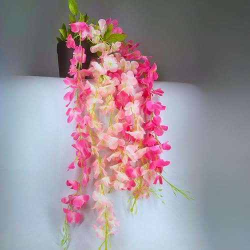 Tdas Plastic Artificial Flowers Plants With Pot Leaves Hanging Ivy Garlands Plant Greenery Vine Creeper Home Decor Door Wall Balcony Party Temple Festival Craft -1 Pcs (Multicolor) - Image 1