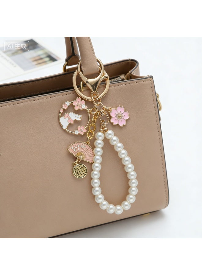 3Pcs Pink Bow Keychain for Women, Pearl Wristlet Keyring, Car Keys Handbag Purse Pendant, Cute Bag Charm Accessory, Elegant Key Holder for Purse, Handbag, Backpack, Ideal Gift for Girls (Light Pink) - Image 5