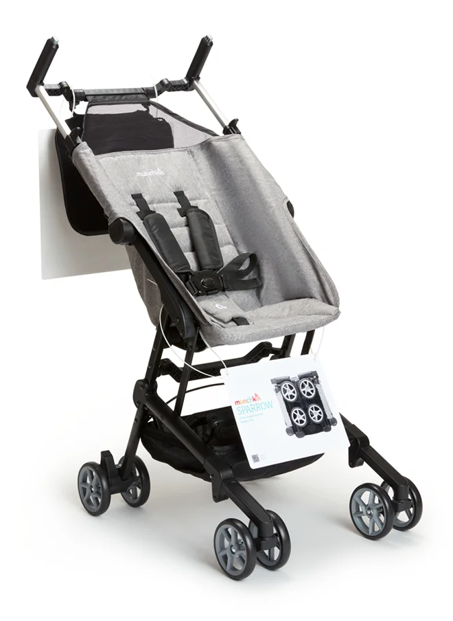 Munchkin Sparrow Ultra Compact Lightweight Easy Fold Stroller Grey