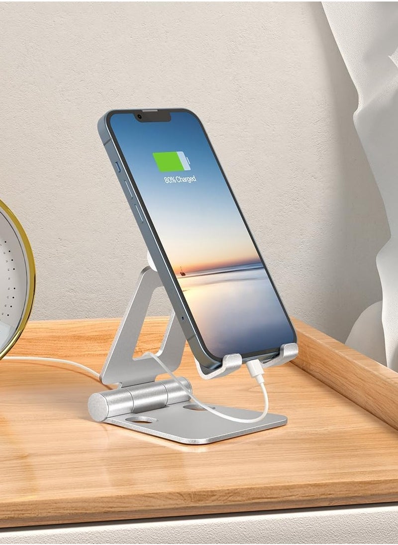 MIXDE Dual Folding Cell Phone Stand Fully Adjustable Foldable Desktop Phone Holder Cradle Dock Compatible with Phone 16 15 14 13 12 11 Pro Xs Xs Max Xr X 8  Nintendo Switch All Phones  - Image 2