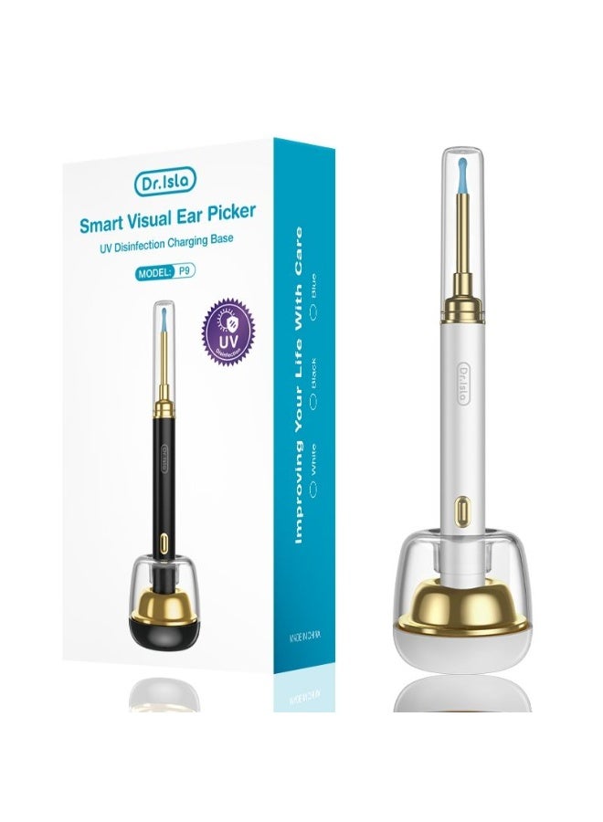 Dr.isla جهاز تنظيف الأذن الذكي من دكتور إيسلا طراز P9 والمزود بكاميرا لاسلكية عالية الدقة، منظار داخلي ذكي لإزالة شمع الأذن مع اتصال واي فاي للهواتف الذكية بنظام أندرويد وآي أو إس، عدسة احترافية بدقة 1300 ميجابكسل مع مستشعر جاذبية ثلاثي المحاور، لون أبيض. - Image 3