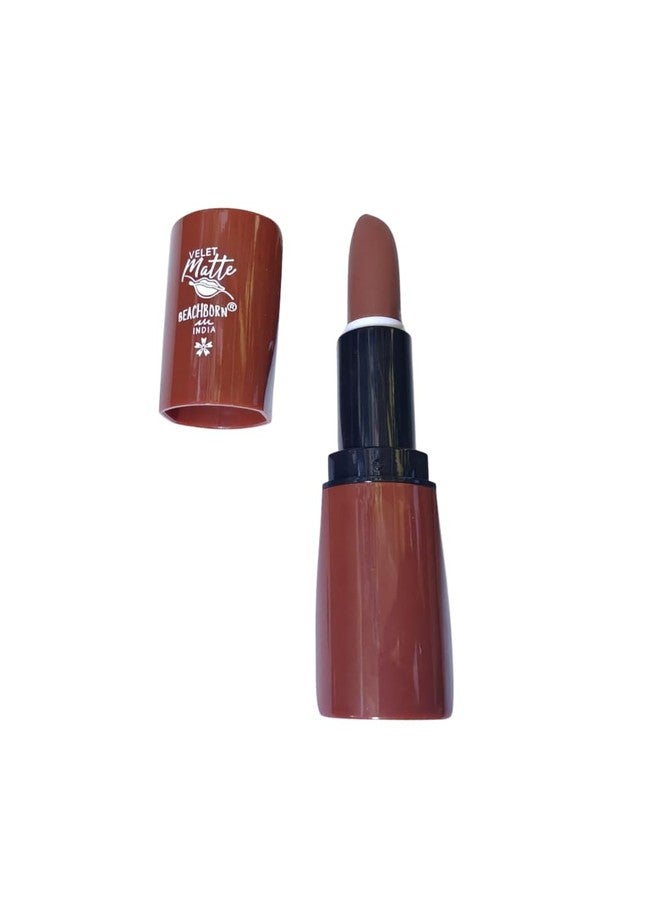 BeachbornIndia Velet Matte Lipstick,Vintage Shade, Long Lasting, Waterproof, Creamy Texture, 3.8g (02-Nude Brown) - Image 2