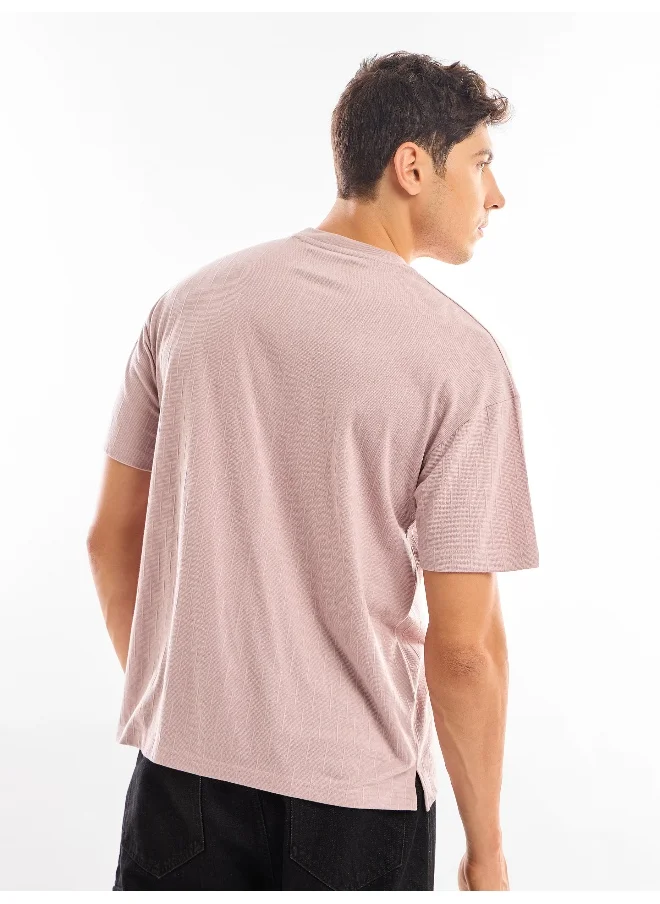 بيونغ Light Mauve Textured Oversized T-shirt