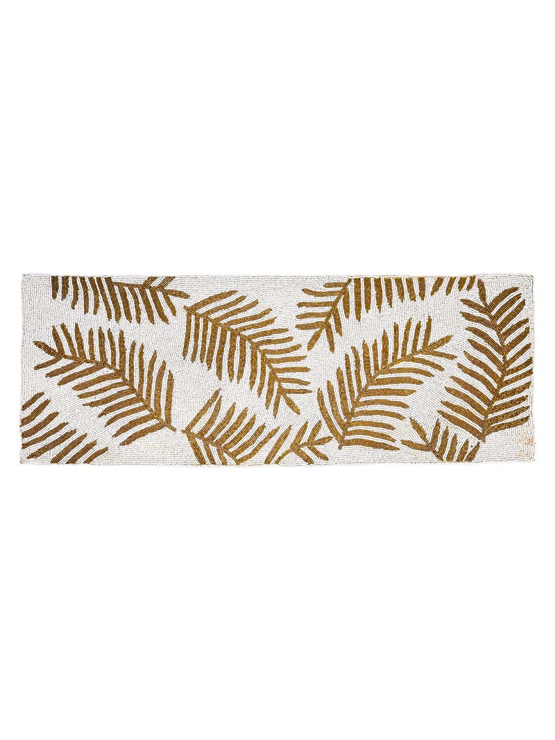 AIVIK Premium Handcrafted Beautiful Beaded Dinning Table Runner 1336 Golden Leafy Desgin - Image 4