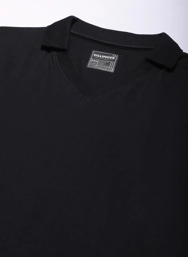 ديلينجر تيشيرت سادة بأكمام طويلة وقصة عادية للرجال