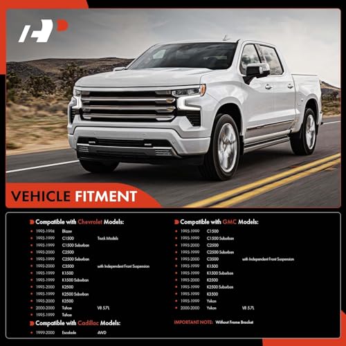 A-Premium Set of 2, Front Idler Arm, Pitman Arm, Compatible with Chevrolet & GMC & Cadillac - 1993-2000 - Tahoe, Yukon, Blazer, Escalade, C1500/C2500/K1500/K2500 (Suburban), C3500, K3500 - Image 2