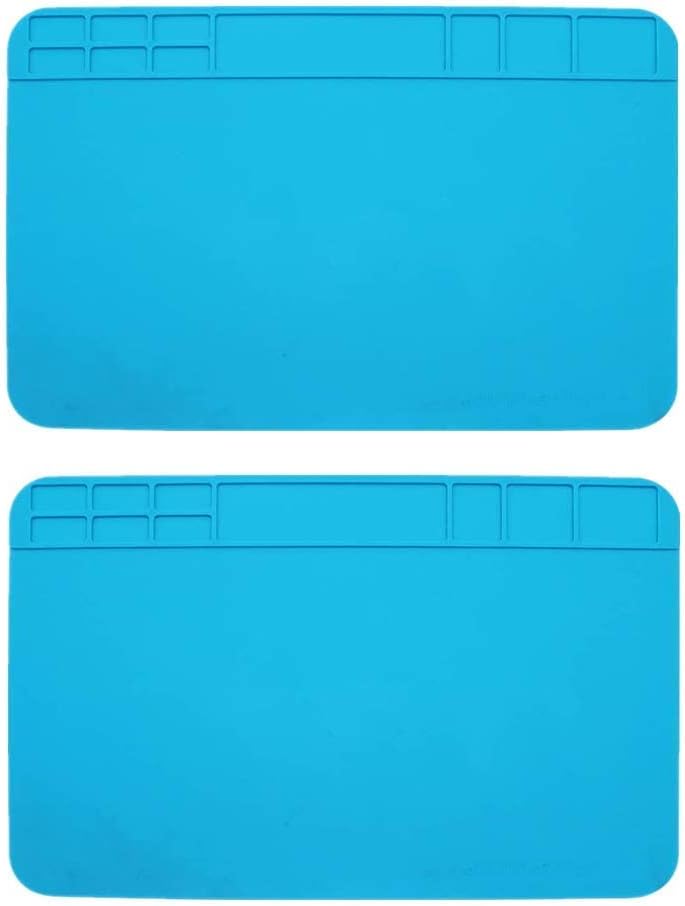 KASTWAVE Multi Purpose Work Mat, Repair Mat Soldering Mat Silicone Work Station With Grids Used For Watch Phone Laptop Repair Soldering Repair Smartphone Lcd Screen Separator Machine Repair Tools (2 Pack) - Image 1