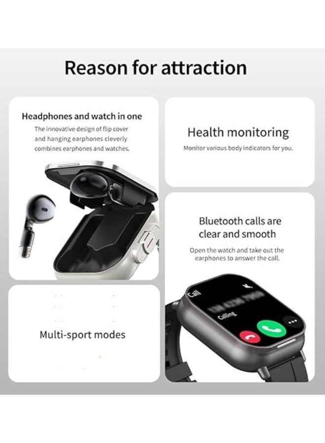 Smartbarry A70 Smart Watch with Built-in Wireless Earbuds,White Colour | 2-in-1 Smartwatch & Earphones Bundle | Fitness Tracking, Notifications, Android & iOS Compatible - Image 2