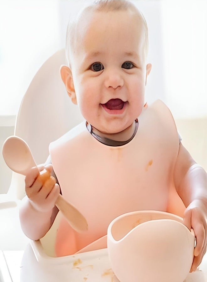 yomith Silicone Baby Food Bowl with Wooden Handle Spoon, Flexible Food-Grade Silicone, Big Super Suction Base, Non-Slip, Kids Training Feeding Tableware Eating Bowl (Pink 1 PCS) - Image 4