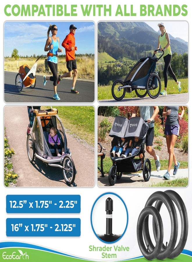 EcoEarth Inner Tube Tire Replacements, Two 16” x 1.75/2.125 & One 12.5” x 1.75/2.25 for Jogging Stroller, Compatible w/All Brands: BoB Revolution Flex/Pro/SE/SU, Graco, Go Jogging & More - Image 3