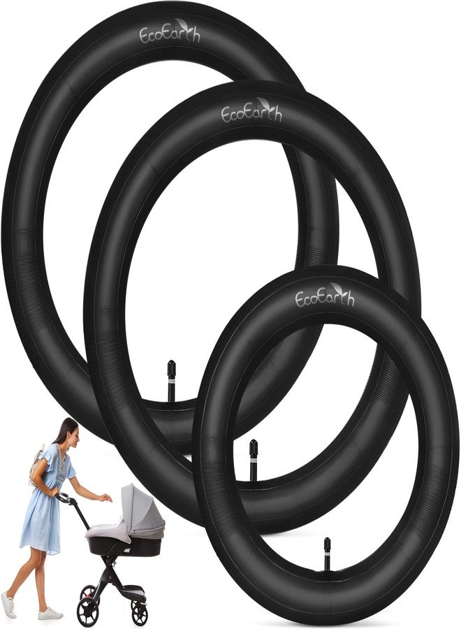 EcoEarth Inner Tube Tire Replacements, Two 16” x 1.75/2.125 & One 12.5” x 1.75/2.25 for Jogging Stroller, Compatible w/All Brands: BoB Revolution Flex/Pro/SE/SU, Graco, Go Jogging & More - Image 1