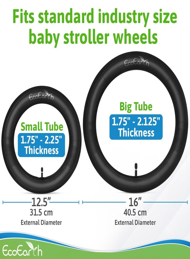 EcoEarth Inner Tube Tire Replacements, Two 16” x 1.75/2.125 & One 12.5” x 1.75/2.25 for Jogging Stroller, Compatible w/All Brands: BoB Revolution Flex/Pro/SE/SU, Graco, Go Jogging & More - Image 2