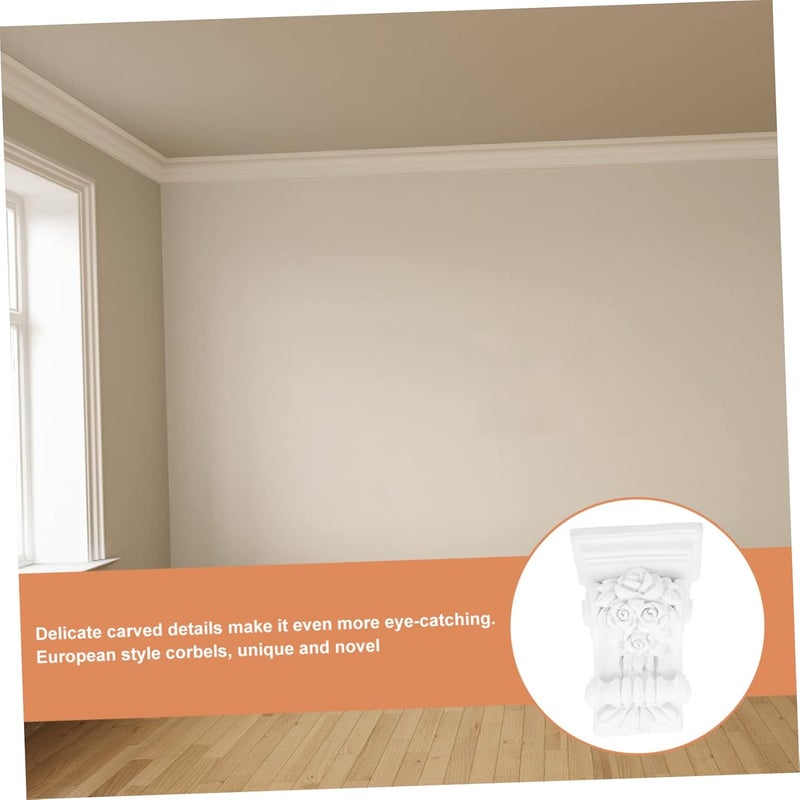 قوالب خشبية منحوتة على الطراز الأوروبي، حامل رف زخرفي للمنزل مقاس 6 بوصات - Image 5