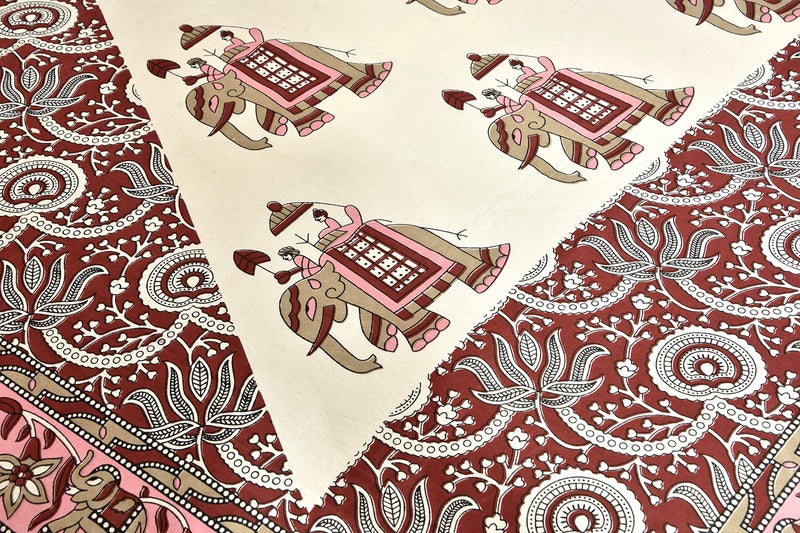 Braise Premium | King Size |100% Pure Cotton | Double Bedsheet 95 x 108 inches with 2 Pillow Covers (Red, Brown) - Image 3