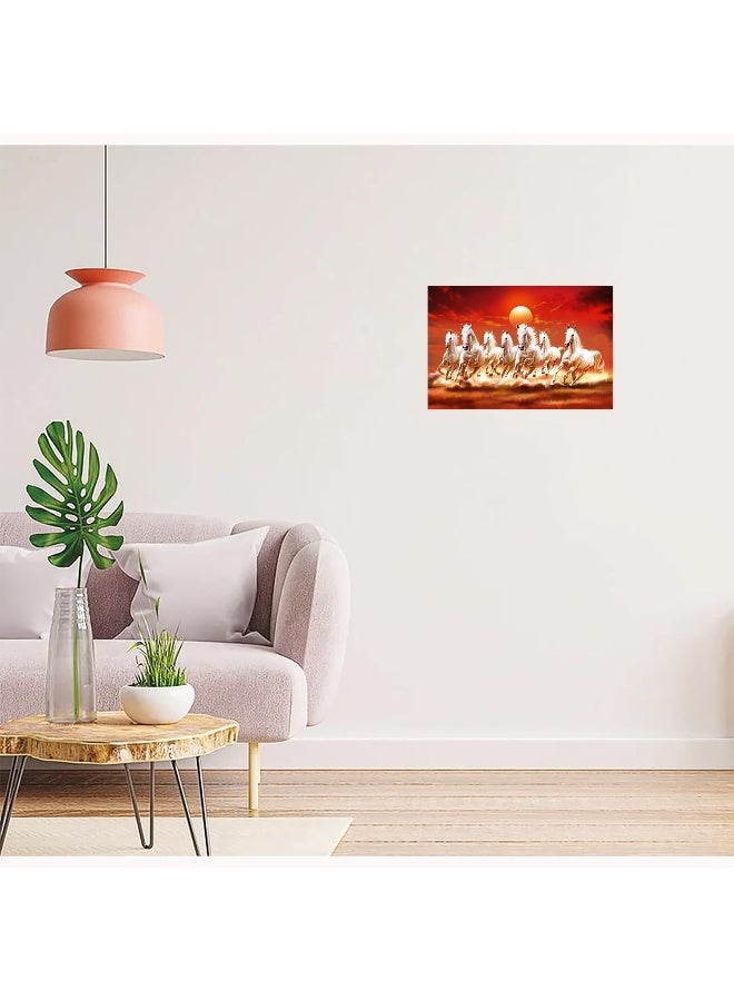 Home Trove Dharvika Innovations Seven Horses Vastu Poster Big Size | Seven Horses Vastu Painting | Vastu Seven Running Horses Sparkle Coated Self Adhesive - 3064 (24×36 Inch, 7 Horses) - Image 4