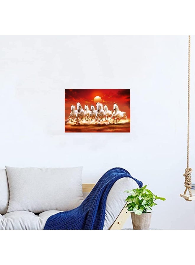 Home Trove Dharvika Innovations Seven Horses Vastu Poster Big Size | Seven Horses Vastu Painting | Vastu Seven Running Horses Sparkle Coated Self Adhesive - 3064 (24×36 Inch, 7 Horses) - Image 5