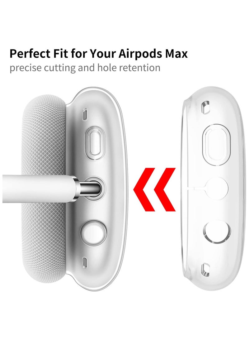 AROAQ Clear Soft TPU Airpod Max Ear Cover, Silicone Cases Suitable for Apple AirPods Max 3-in-1 Headphones Anti-Scratch Ear Cups Cover Headband Cover and Ear Pad Protector Case Skin Accessories - Image 3