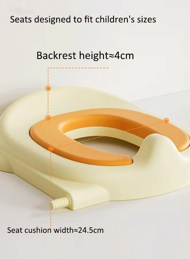 Berma Baby مقعد مرحاض، مقعد تدريب على استخدام المرحاض للأطفال الصغار، مقعد تدريب على استخدام المرحاض 2 في 1 مُحسّن للأولاد والبنات، سجادة مبطنة مقاومة للماء مع مسند خطوة غير قابل للانزلاق - Image 4