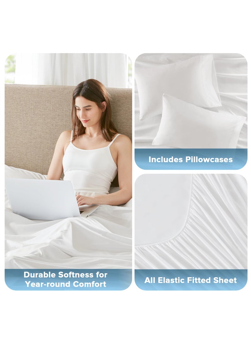 Comfort Spaces Comfort Spaces Extra Deep Pocket Cooling Sheets - King Size  Fits Up to 24"" Mattress  Moisture Wicking Coolmax  Soft  Colorfast 4 Piece Set  - Image 5