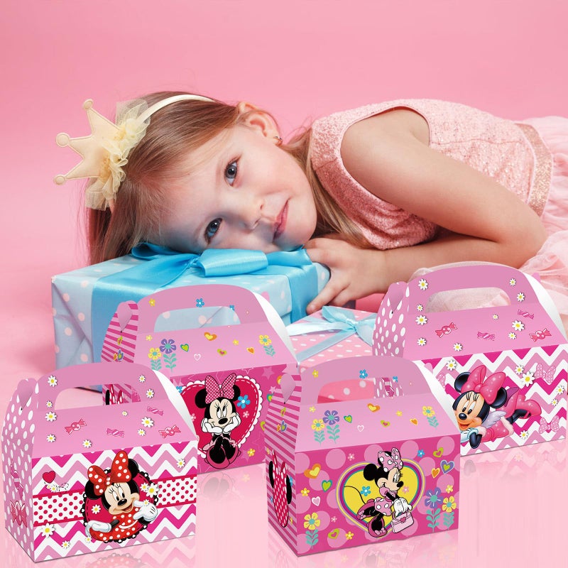Trifoot 24Pcs Cute Bow Gift Box, Cartoon Party Favor Candy Boxes with Handles, Birthday Party Gift Giving & Decorations Supplies (2 Styles) - Image 4