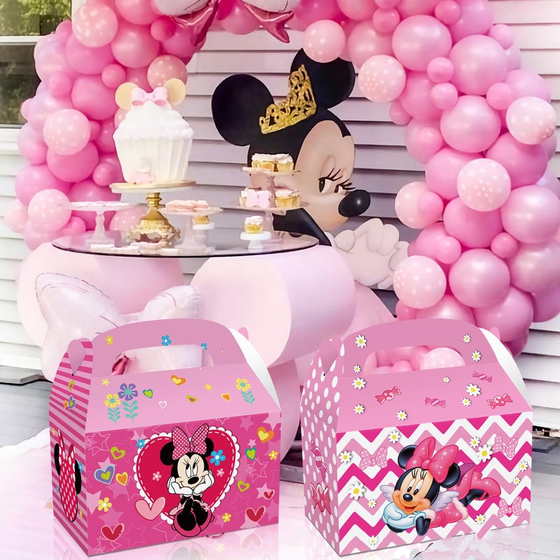 Trifoot 24Pcs Cute Bow Gift Box, Cartoon Party Favor Candy Boxes with Handles, Birthday Party Gift Giving & Decorations Supplies (2 Styles) - Image 3