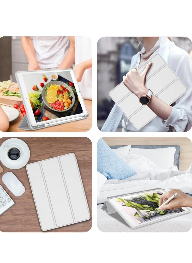 ELTRAZONE iPad 9.7 Case (2018/2017, 6th/5th Gen) Smart Cover with Pencil Holder – Soft Baby Skin Silicone Back, Full Body Protection, Auto Wake/Sleep, Silver Gray - Image 5