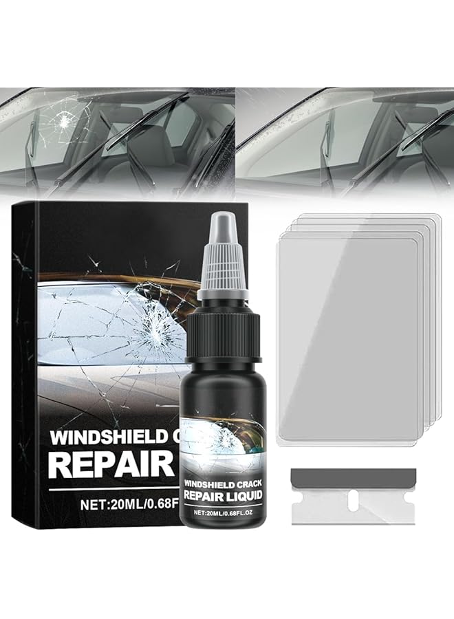 Excefore Upgrade Windshield Crack Repair Kit, New Windshield Crack Repair Fluid Window Automotive Windscreen Tool, Car Glass Repair Glue Scratch Chip Cracks Repair Kit (1 Set) - Image 1