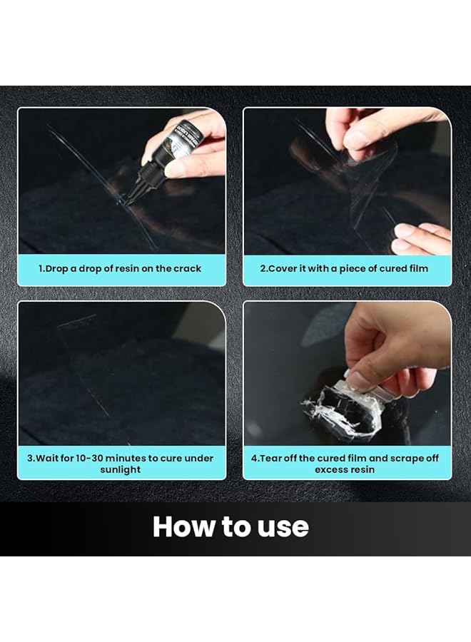 Excefore Upgrade Windshield Crack Repair Kit, New Windshield Crack Repair Fluid Window Automotive Windscreen Tool, Car Glass Repair Glue Scratch Chip Cracks Repair Kit (1 Set) - Image 5