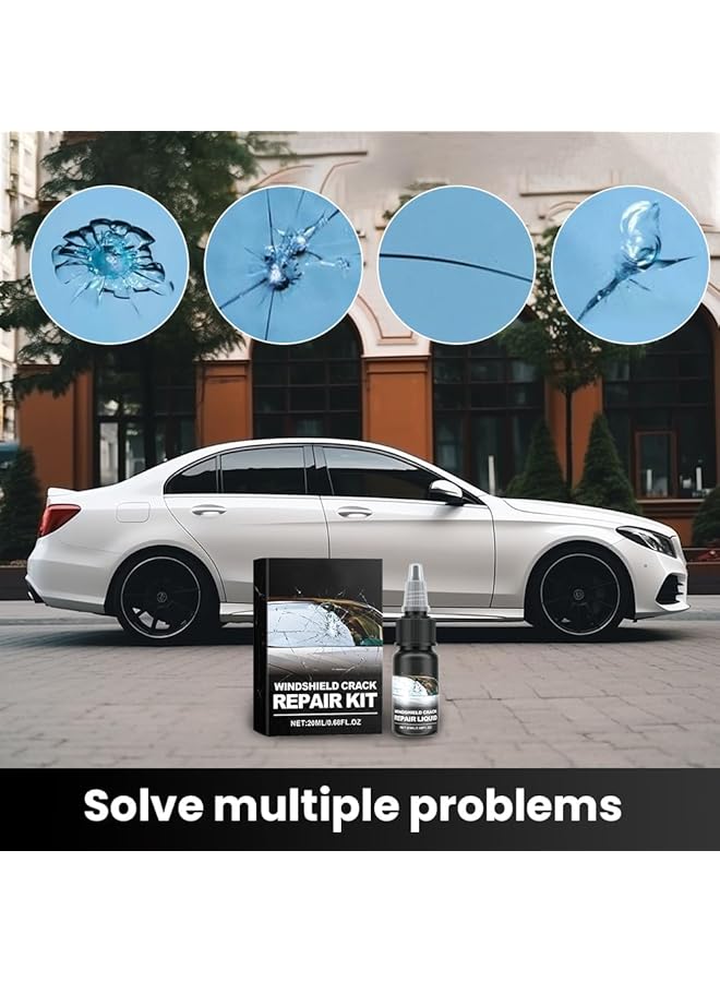 Excefore Upgrade Windshield Crack Repair Kit, New Windshield Crack Repair Fluid Window Automotive Windscreen Tool, Car Glass Repair Glue Scratch Chip Cracks Repair Kit (1 Set) - Image 4