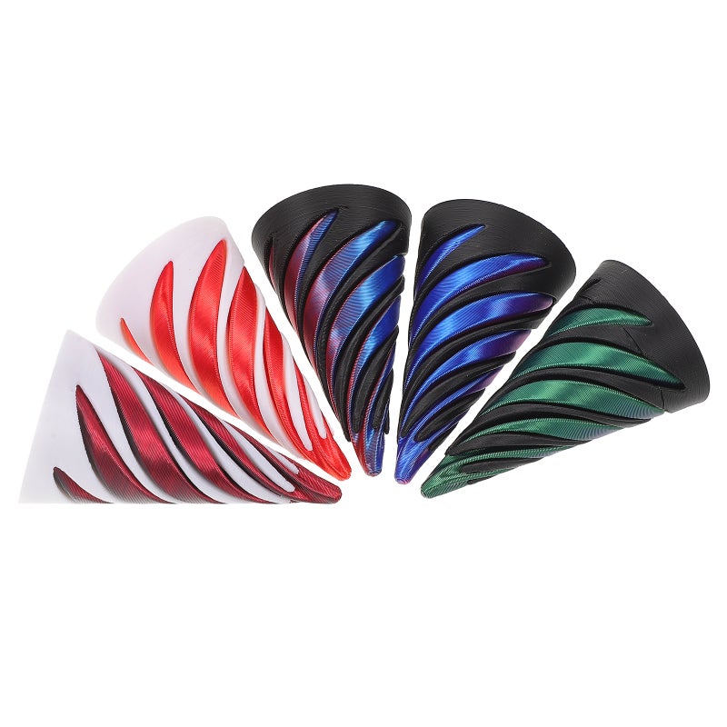 5pcs Spiral Cone Toy: 3d Printed Spiral Cone Flexible Impossible Pyramid Passthrough Toys For Kids Adults - Image 1