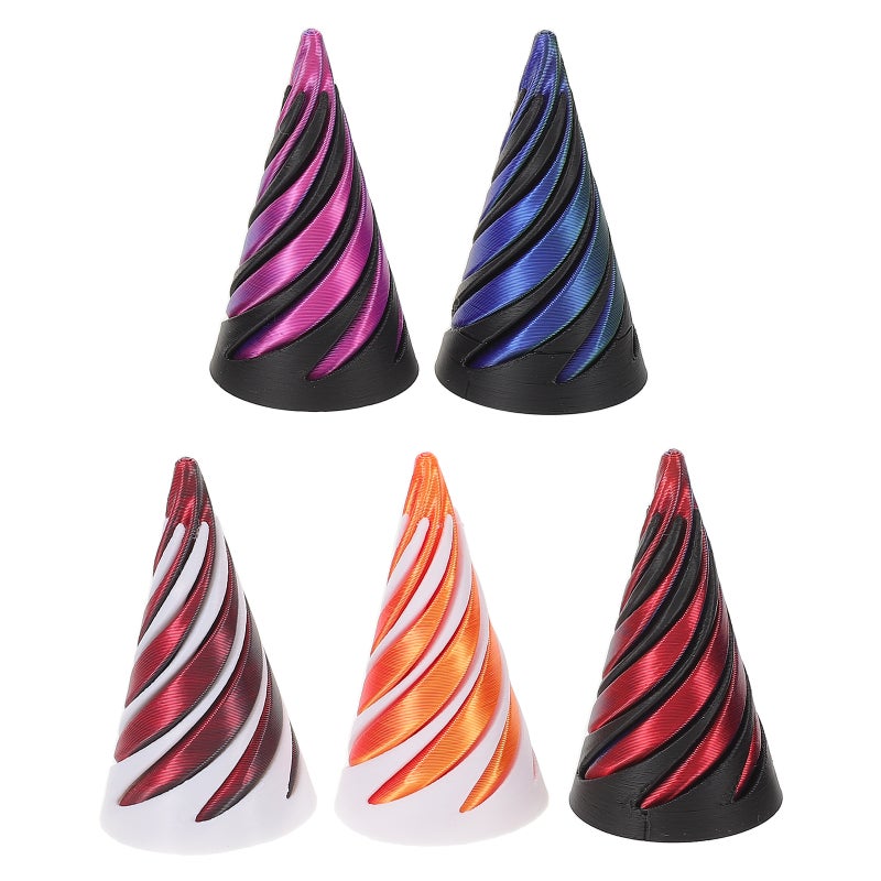 5pcs Spiral Cone Toy: 3d Printed Spiral Cone Flexible Impossible Pyramid Passthrough Toys For Kids Adults - Image 3