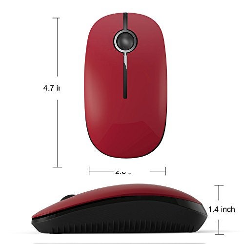 VssoPlor Wireless Mouse, 2.4G Slim Portable Computer Laptop Mouse with Nano Receiver Quiet Silent Optical Mice for Notebook, PC, Laptop, Computer-Black and Red - Image 5