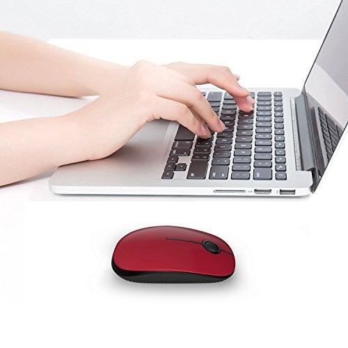 VssoPlor Wireless Mouse, 2.4G Slim Portable Computer Laptop Mouse with Nano Receiver Quiet Silent Optical Mice for Notebook, PC, Laptop, Computer-Black and Red - Image 4