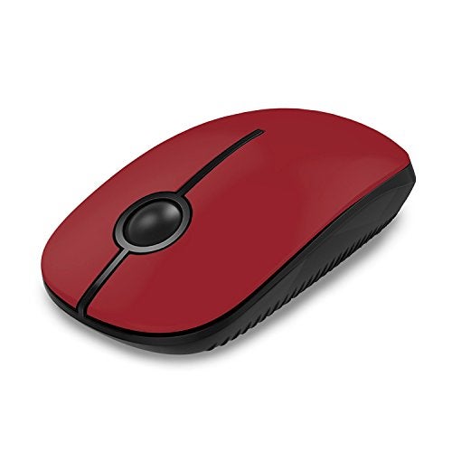 VssoPlor Wireless Mouse, 2.4G Slim Portable Computer Laptop Mouse with Nano Receiver Quiet Silent Optical Mice for Notebook, PC, Laptop, Computer-Black and Red - Image 1