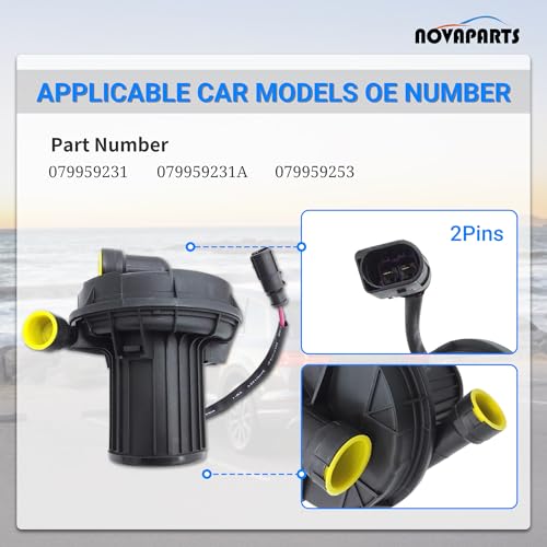 NOVAPARTS مضخة حقن الهواء الثانوية NOVAPARTS لسيارات أودي A4 A5 A6 A7Quattro Q5 Q7 S4 S5 SQ5 من 2008-2013 079959231A 079959231 079959253 - Image 2