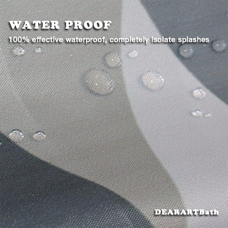 DEARART Bath Grey Triangular Shower Curtain Liner for Bathroom, 180 * 180cm Fabric Cloth Shower Curtains with Grommet and Hooks, 100% Waterproof Easy Care Machine Washable Hotel Quality - Image 2