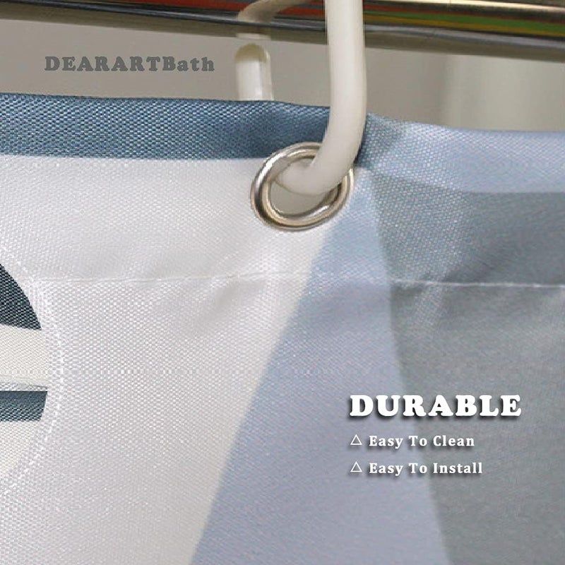 DEARART Bath Grey Triangular Shower Curtain Liner for Bathroom, 180 * 180cm Fabric Cloth Shower Curtains with Grommet and Hooks, 100% Waterproof Easy Care Machine Washable Hotel Quality - Image 4