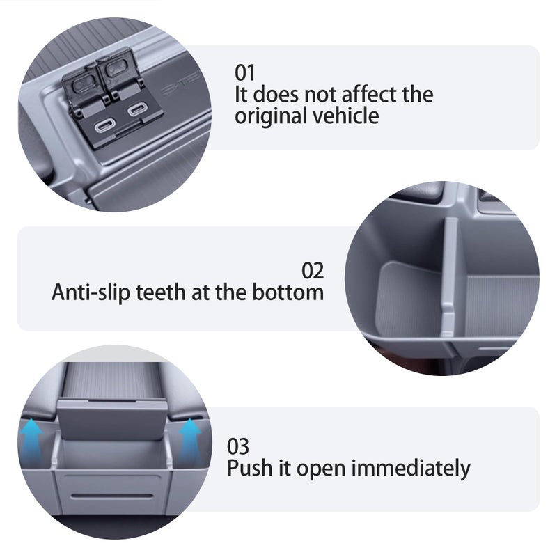 Treesiche Center Console Rear Armrest Organizer for Sienna 2021 2022 2023 2024 2025 2026,Central Control Organizer for Sienna Interior Accessories - Image 3
