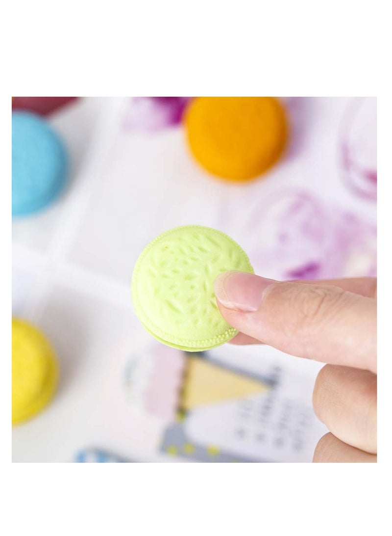 50 Pcs Macaron Erasers, Adorable Mini Food Erasers for Kids & Girls, Suitable for School Supplies & Classroom Rewards (Random Colors) - Image 3