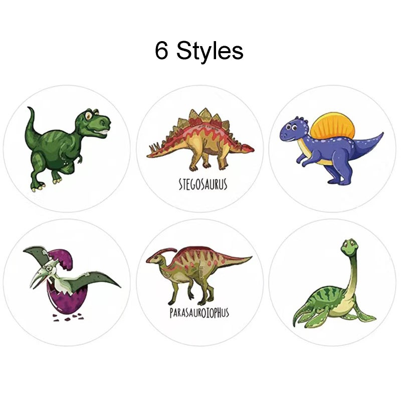 HinchJone 500Pcs Dinosaur Stickers for Kids Boy Teacher Round Animal Children Reward Roll Sticker School Supplies Incentive Potty Training Stickers for School Classroom Home - Image 3
