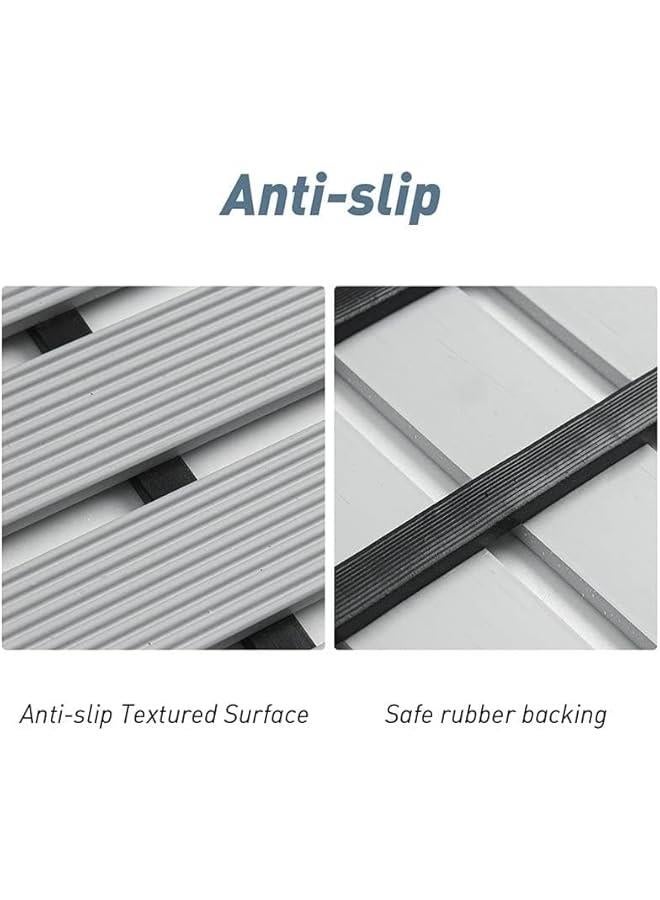 TRASSLE 17 x24 Inch Soft Square Bath Mat, Anti Slip Bathroom Stall Mat, Square Rubber Shower Mat, Non Slip Bath Shower Floor Mat with Drain Hole - Image 5