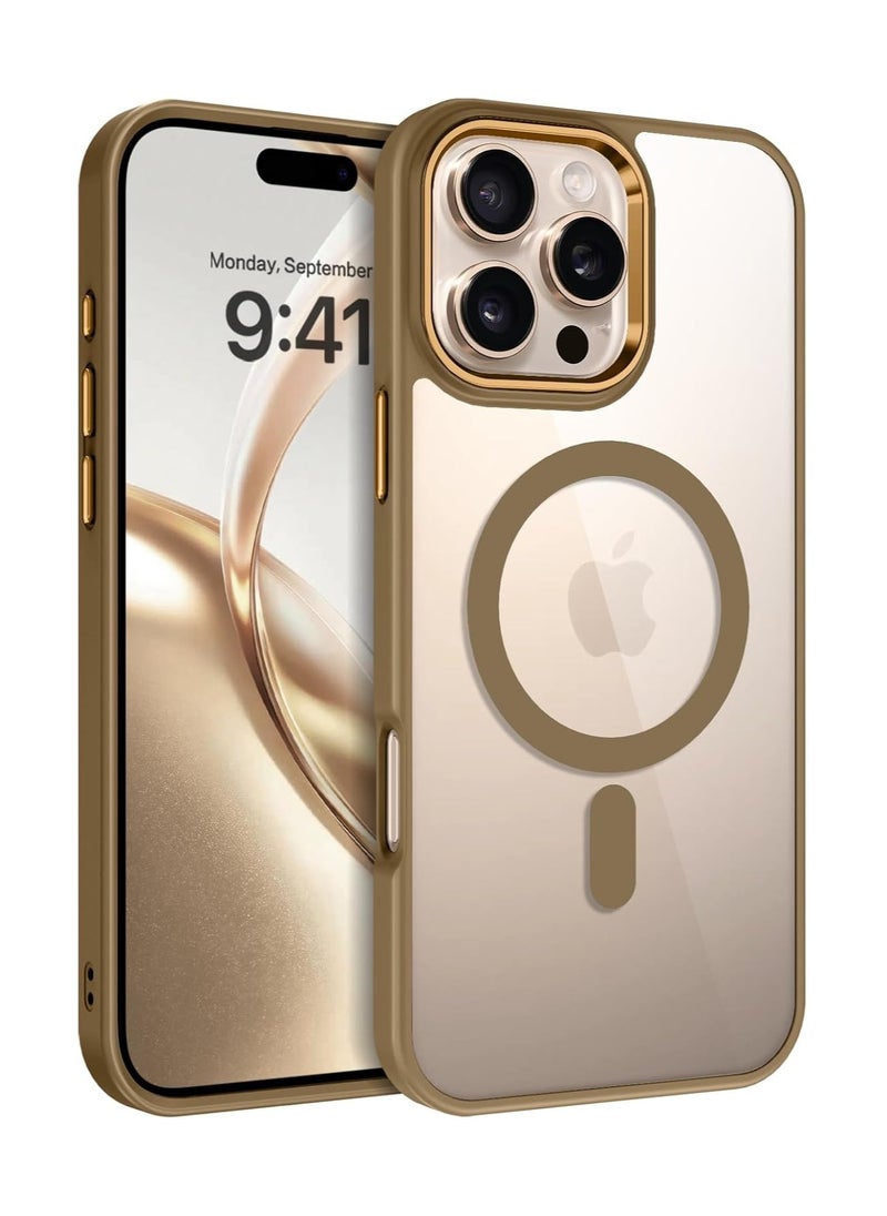 Denx - Magnetic Case for iPhone 16 Pro Max, Compatible iphone 16 Pro Max with MagSafe, Translucent Back Slim Shockproof Phone Cover (Desert Titanium) - Image 1