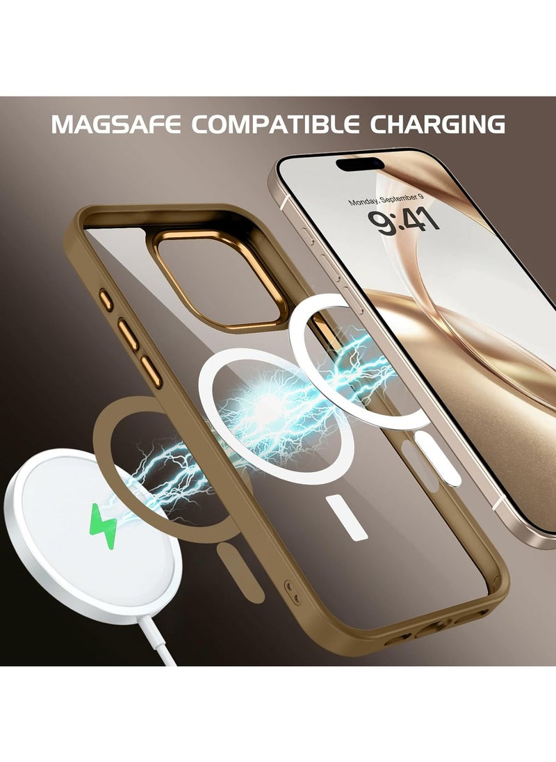 Denx - Magnetic Case for iPhone 16 Pro Max, Compatible iphone 16 Pro Max with MagSafe, Translucent Back Slim Shockproof Phone Cover (Desert Titanium) - Image 1