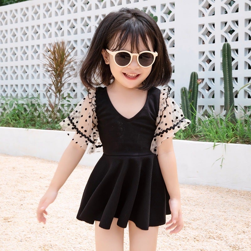 Children'S Swimsuit, Girl'S Summer, Big Kidsren'S Skirt, Princess, Cute Baby Girl'S One-Piece Lace Girl Student Swimsuit - Image 2