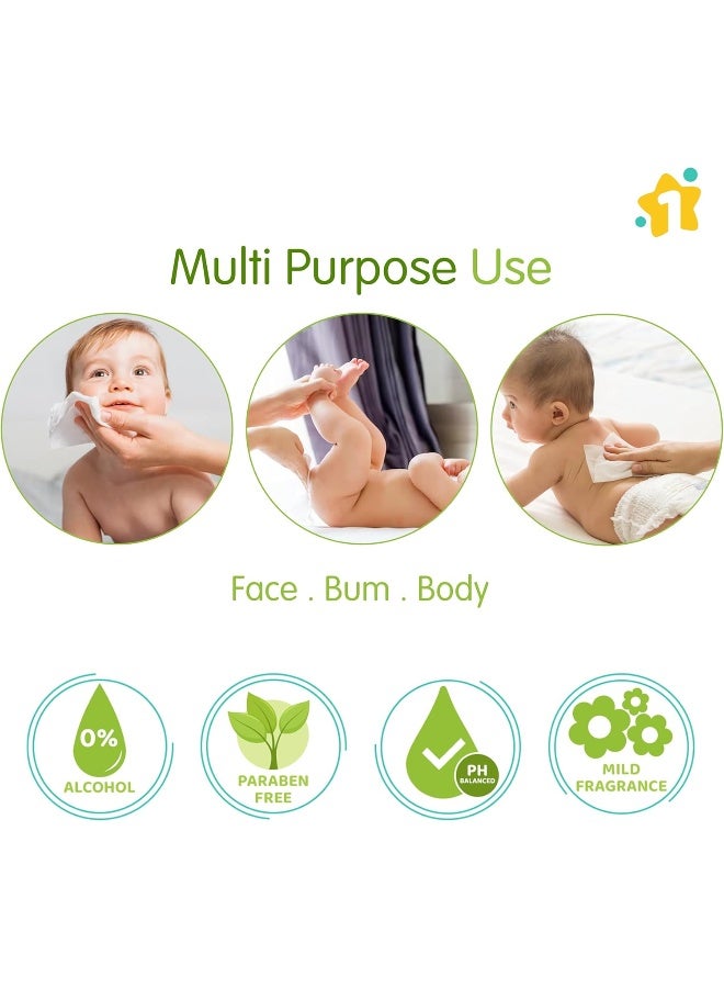 1st Step Baby Wipes with Lid Enriched and Aloe-Vera and Jojoba Oil  5 Packs = 360 Wipes - Image 4
