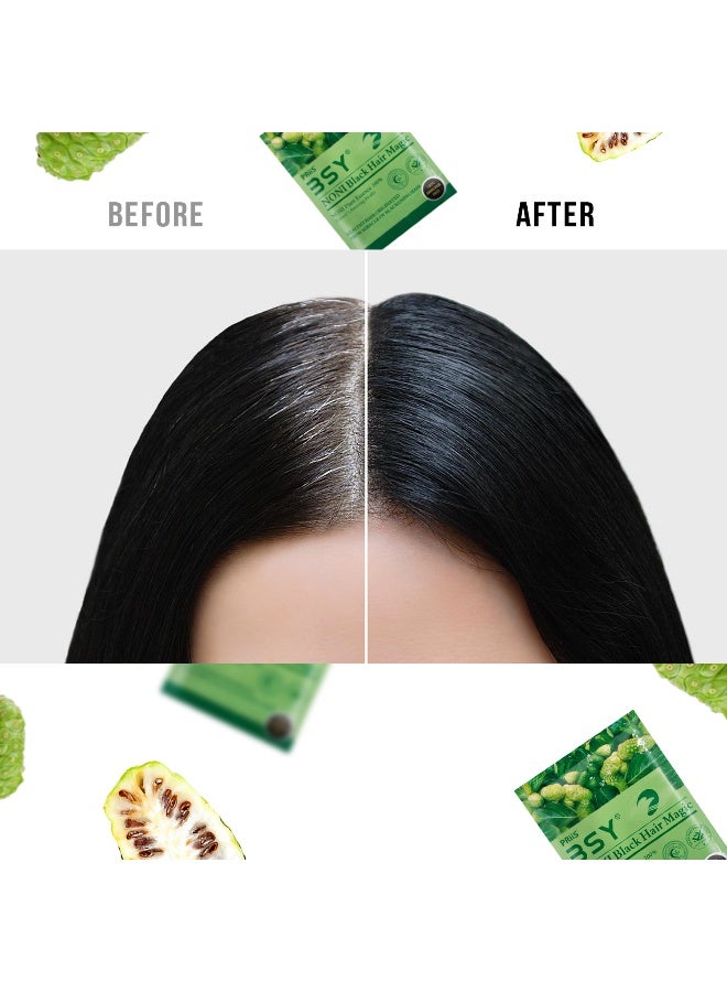 BSY Noni Hair Color Shampoo Natural Black 20Ml X2 Sachets - Image 4